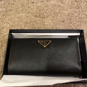 Prada large saffiano wallet